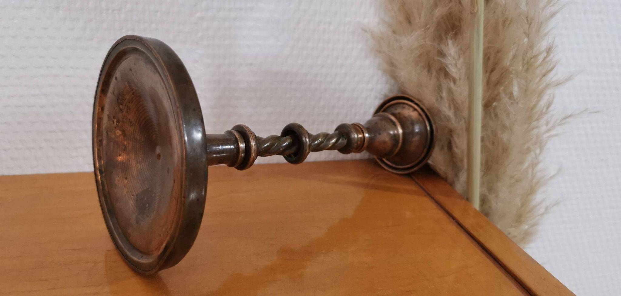 Old brass candle holder