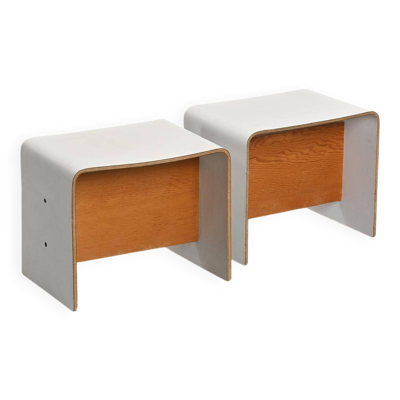 Pierre Guariche, paire de tables de chevet pour la Plagne, vers 1968