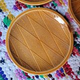 6 assiettes à dessert en barbotine Salins