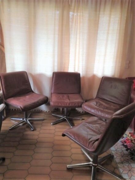 Set of four leather chairs Wilkhahn Germany design 1981