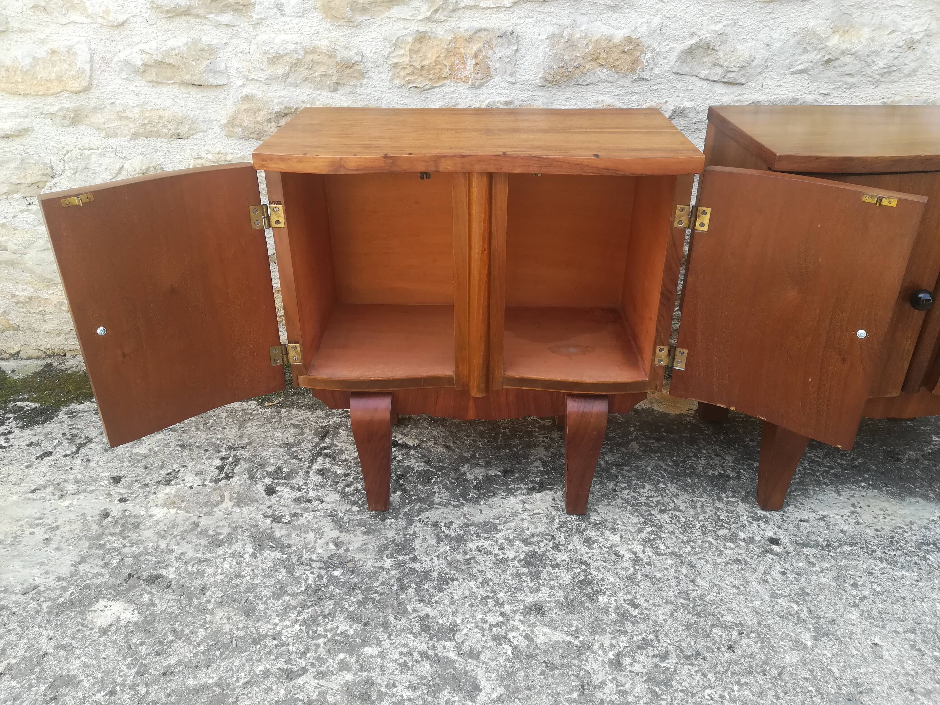 Walnut bedside tables