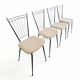 Suite de 4 chaises "Harpe" 1950 – Design Mid-Century & Assises Bouclée