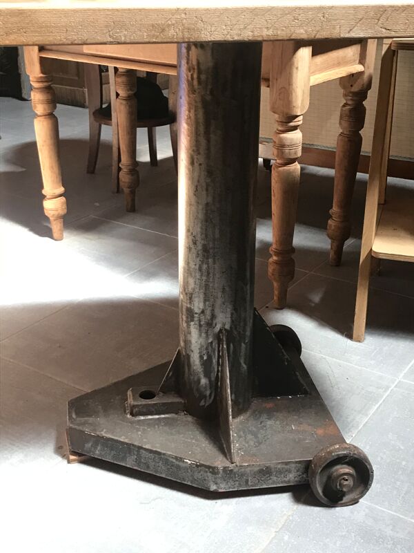 Console industrielle chene et acier