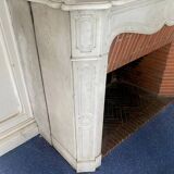 Louis XV style fireplace Model Pompadour White Carrara marble 20th century