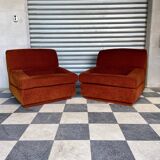 Paire de chauffeuses vintage