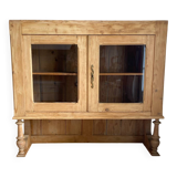 Antique display cabinet in solid pine