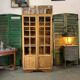 Vitrine vintage petit carreaux en chêne