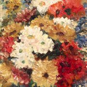 Paire d'huiles sur panneau Bouquets de fleurs P. Lamy