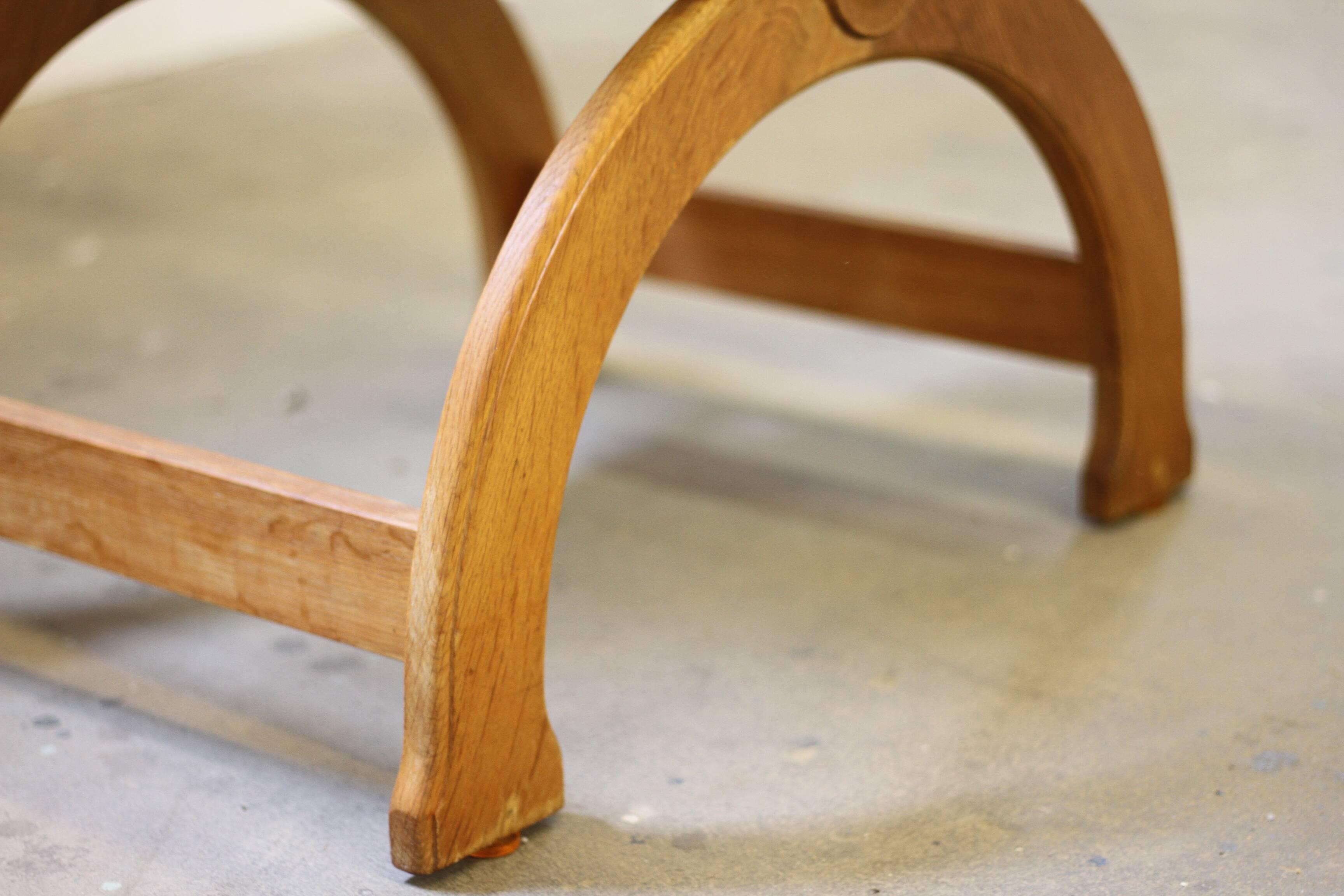Vintage 1960s Brutalist Kurul Armchairs in Oak - style of Henning Kjærnulf