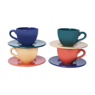 Saucers and cups 4 colors-P Italy