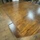 Solid wood farmhouse table with drop leaves