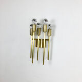 Brass Italian Stillovo Style Theatre Wall Ceiling Light Sconces, Italy, 1970s