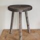 Vintage tripod stool in raw wood, 70s/80s