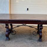 Renaissance style Spanish table with solid wood extension and beautiful moldings