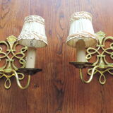Pair of 1970 brass wall lamps