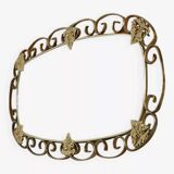 Miroir ovale années 50 en laiton - 38x69cm