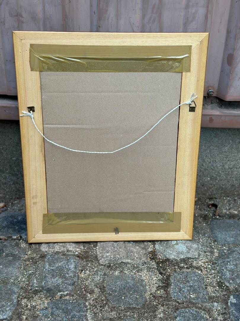 Still life tableau, monogrammed NL 37x45 cm, wood & gold frame, 1970.