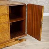 Early 20th Century Vanity Veneered with Karelian Birch with Oval Mirror, 1950s