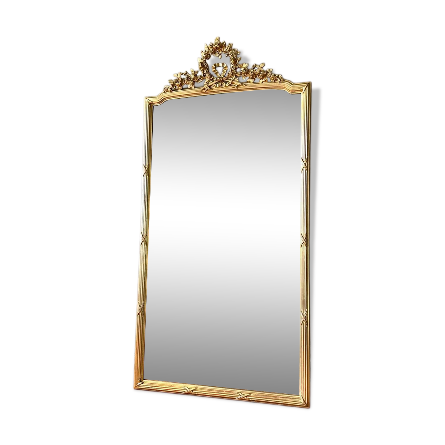 Miroir ancien à fronton Louis XVI