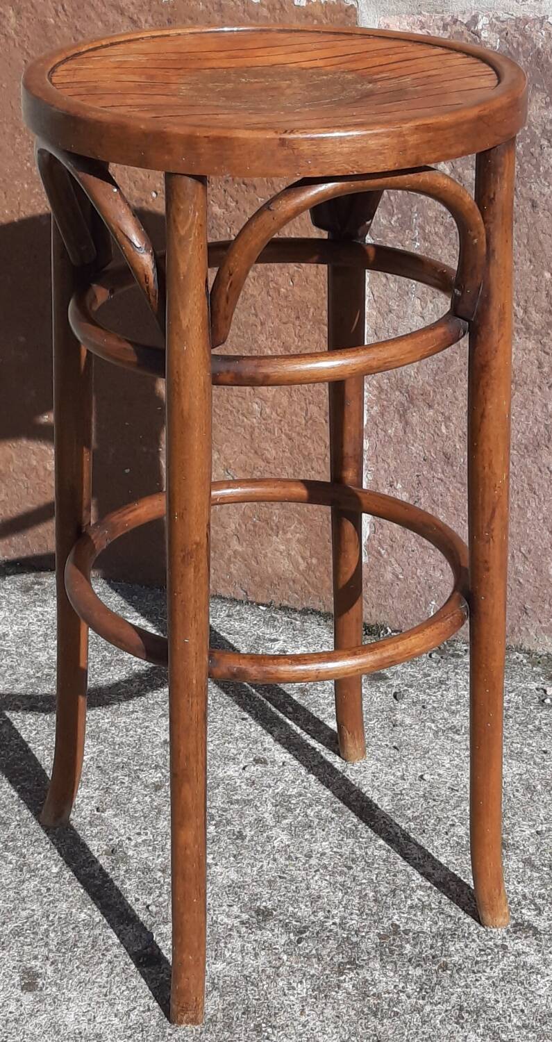 Tabouret de bar en bois courbé (style Thonet)