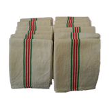 Lot of 12 rags in Métis "Blue Flower"