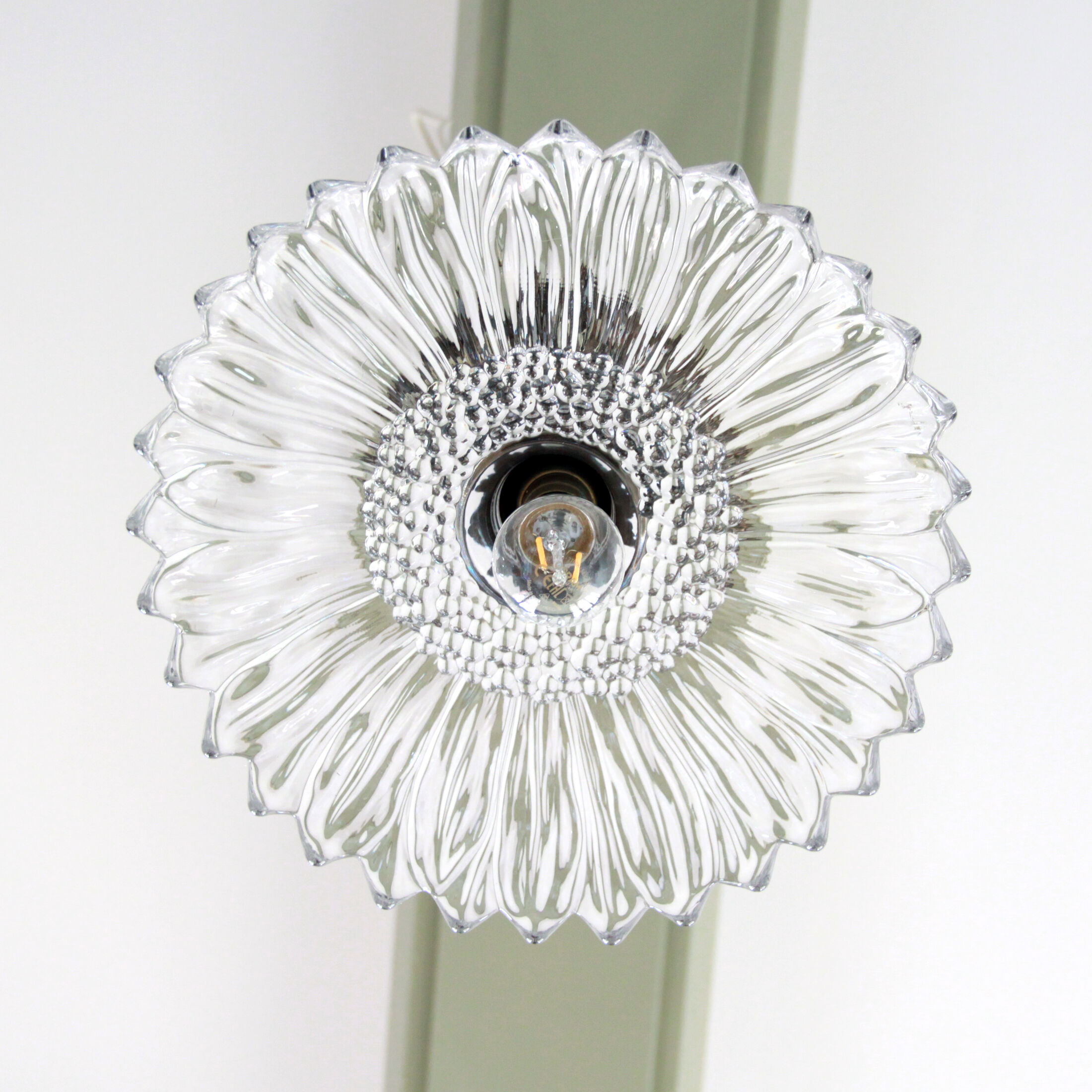 Ceiling lamp suspension crystal and bronze lamp luminaire glass flower