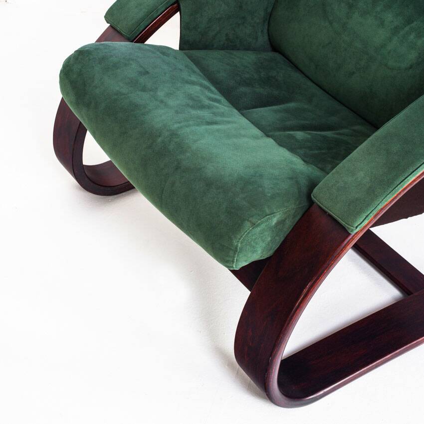 Vintage armchair in Alcantara. Åke Fribyter for Nelo Möbel. Sweden. 1990s.