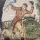 Antique engraving , the hunter to the discovery early XX century