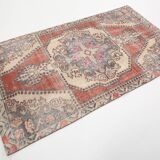 4x7 Shades Of Red Beige Oriental Vintage Rug, 126x220Cm SK 2638
