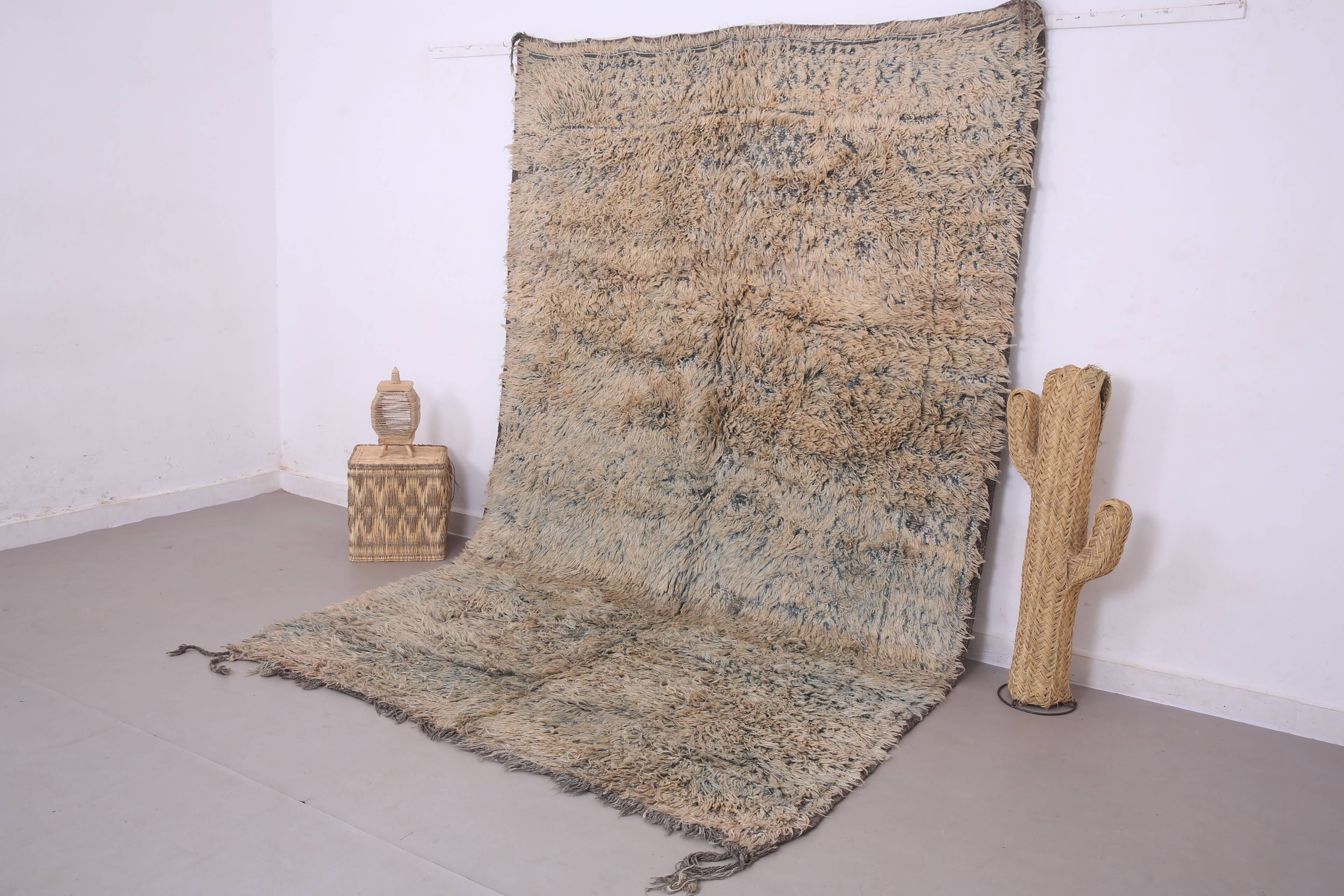 Shag Vintage Moroccan Rug 202 x 325 cm - Berber Wool Rug - Handmade Rug