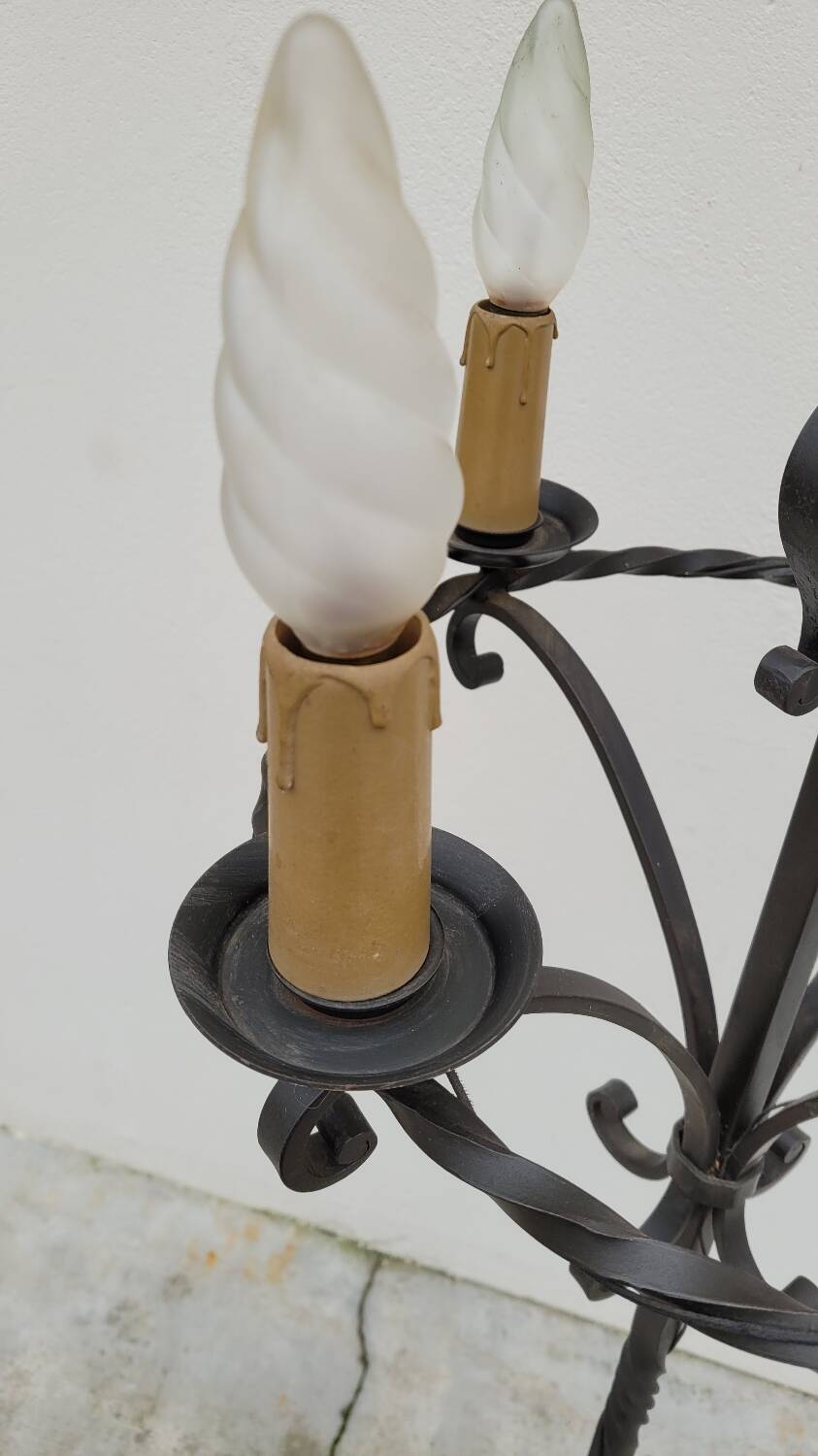 Candelabra floor lamp wrought iron candlestick