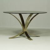 Italian Coffee Table, Smoked Glass, 1970s