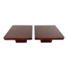 Pair of Italian designer side tables in glazed parchment, 1970s