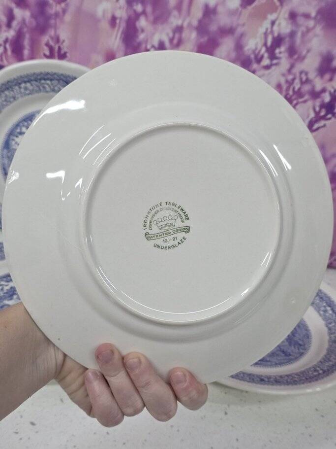 set of 4 flat plates ironstone