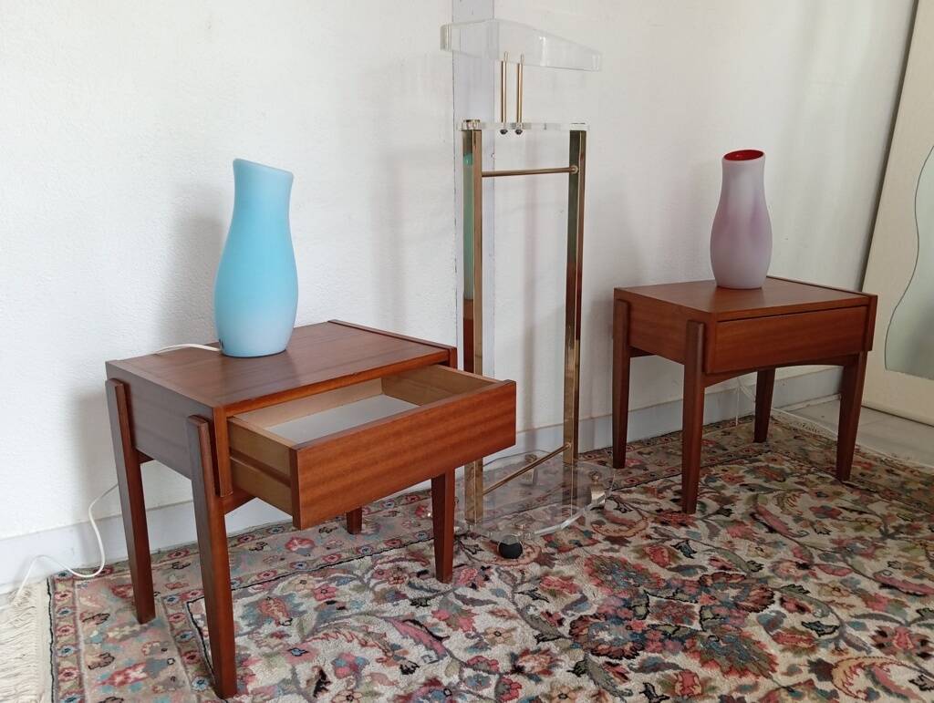 Pair of Scandinavian teak bedside tables