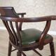 Early-20th Century Beech Desk Chair with Leather Seat, 1950s
