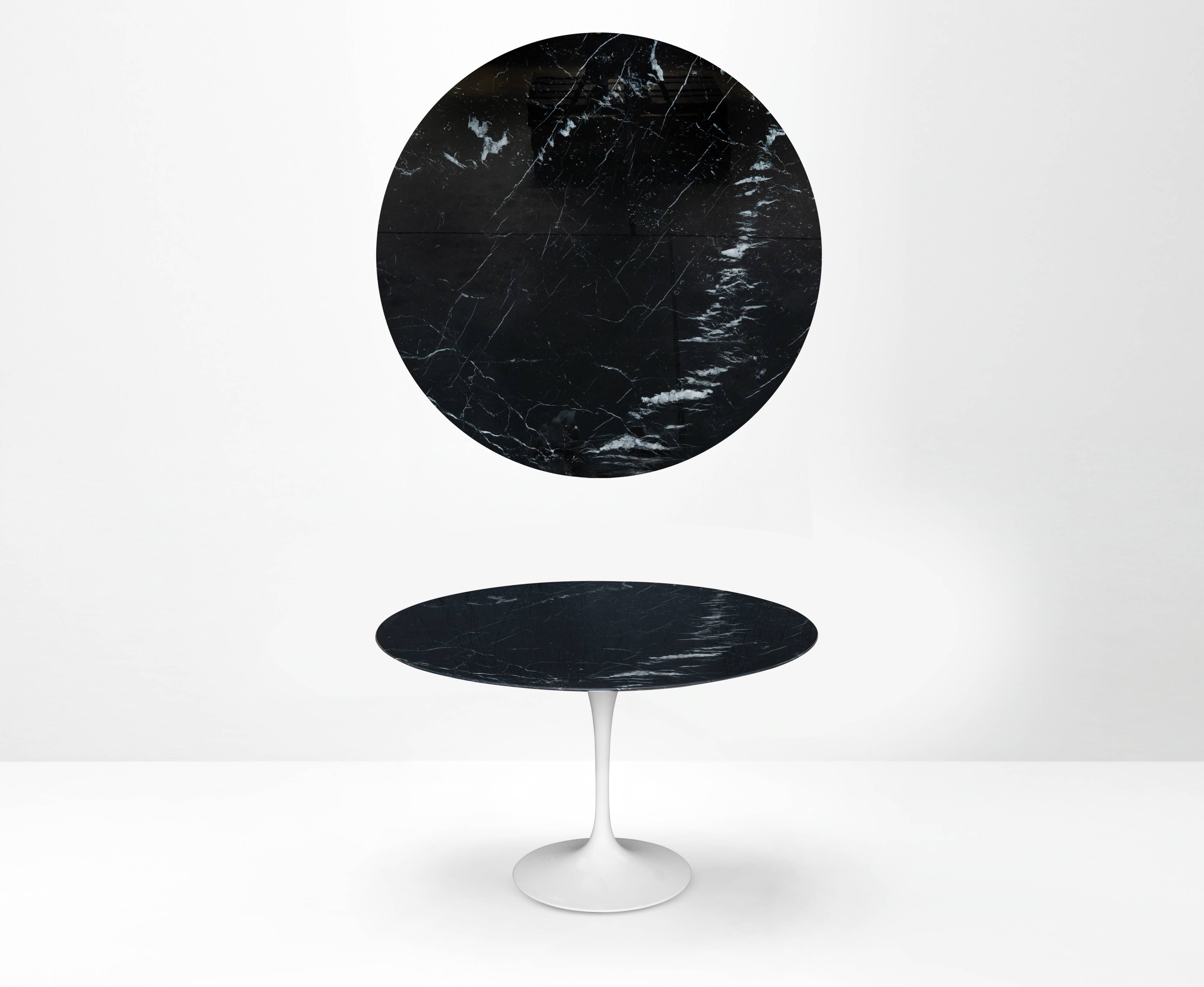Original Knoll Tulip dining table (120cm) Nero Marquina glossy LIKE NEW!