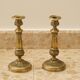 Pair of brass candle holders