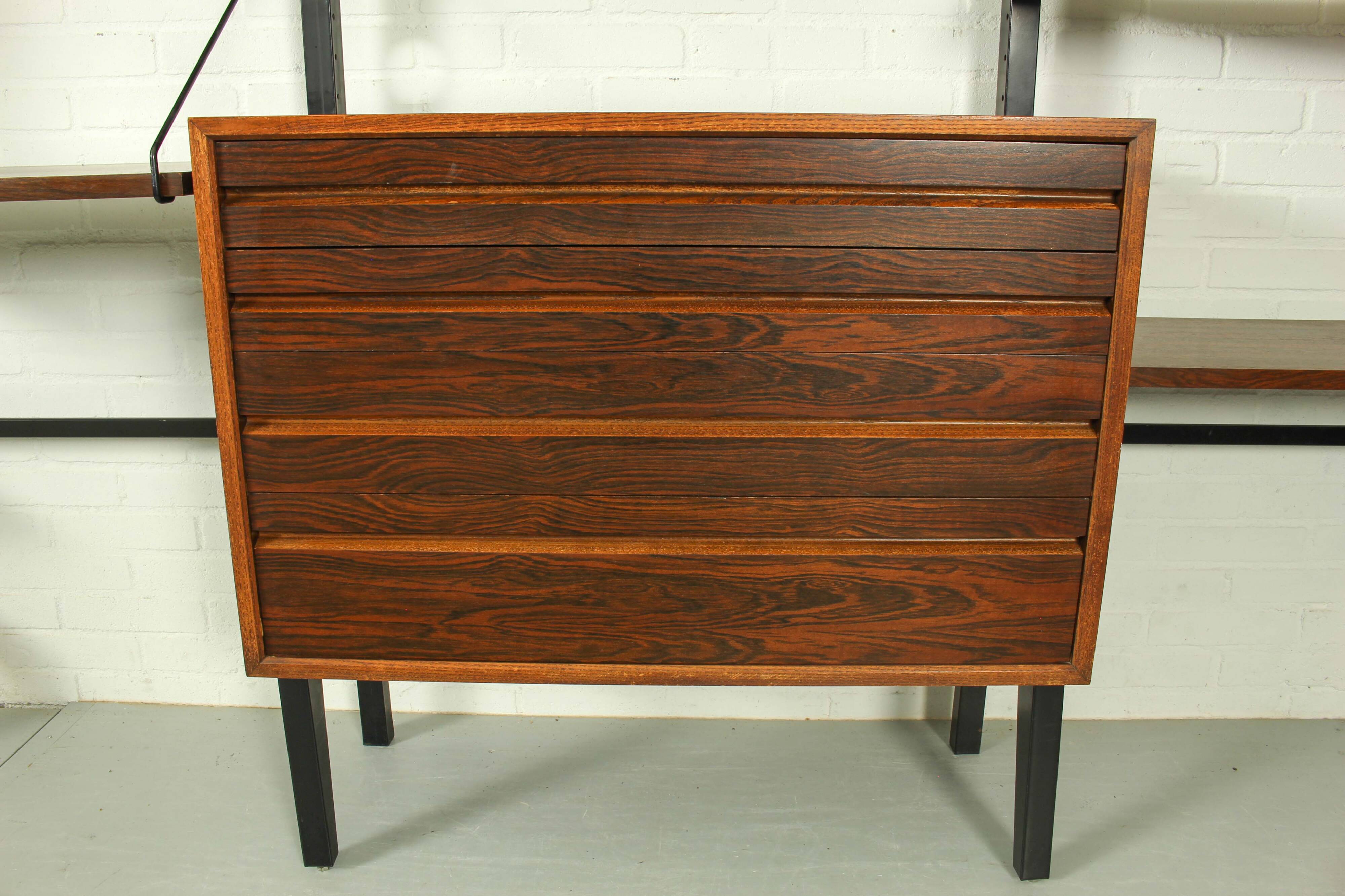 XL Danish Modular Teak Wall Unit in Rosewood by Poul Cadovius, 1960s