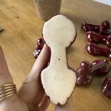 Red poodle ceramic knife holder