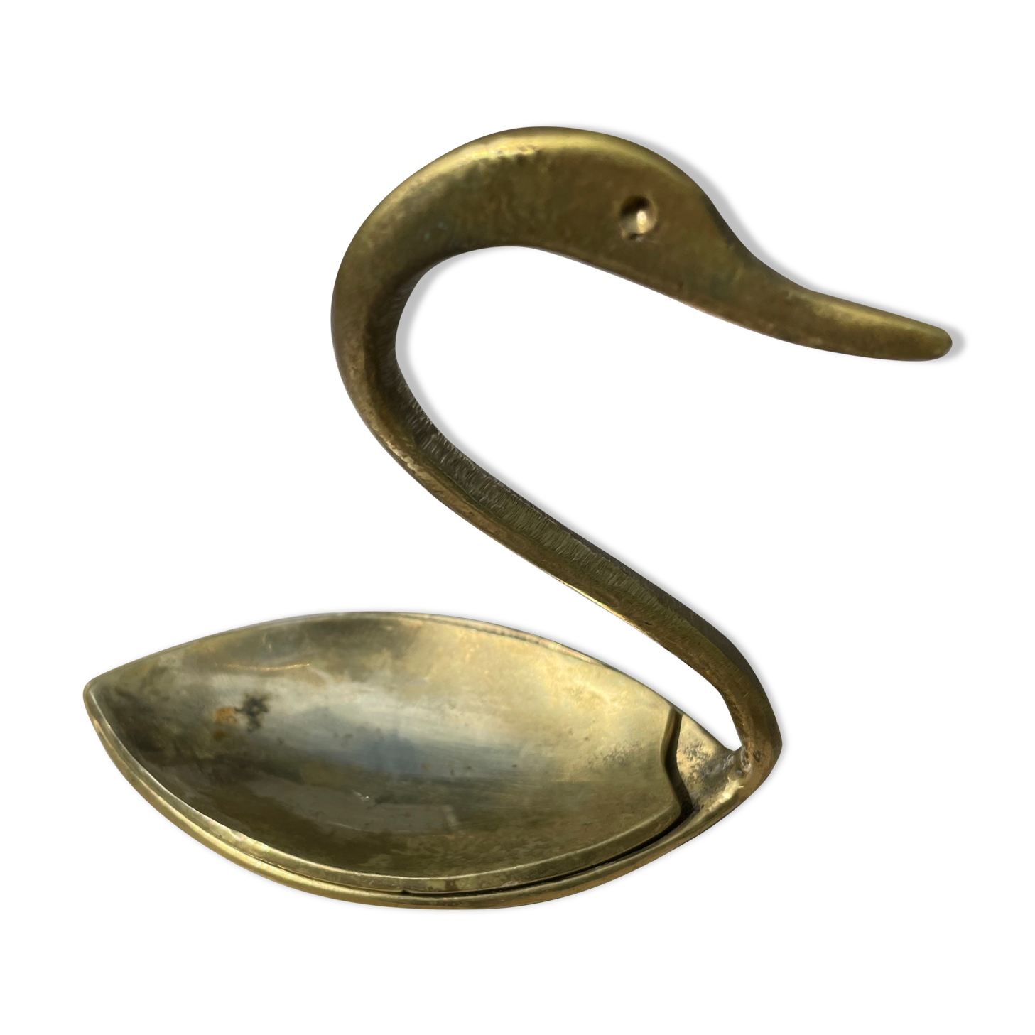 Empty pocket in the shape of a swan Brass Vintage Year 60