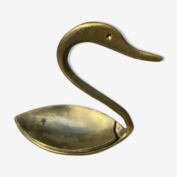 Empty pocket in the shape of a swan Brass Vintage Year 60