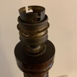 Turned wooden lamp foot in the shape of a warhead