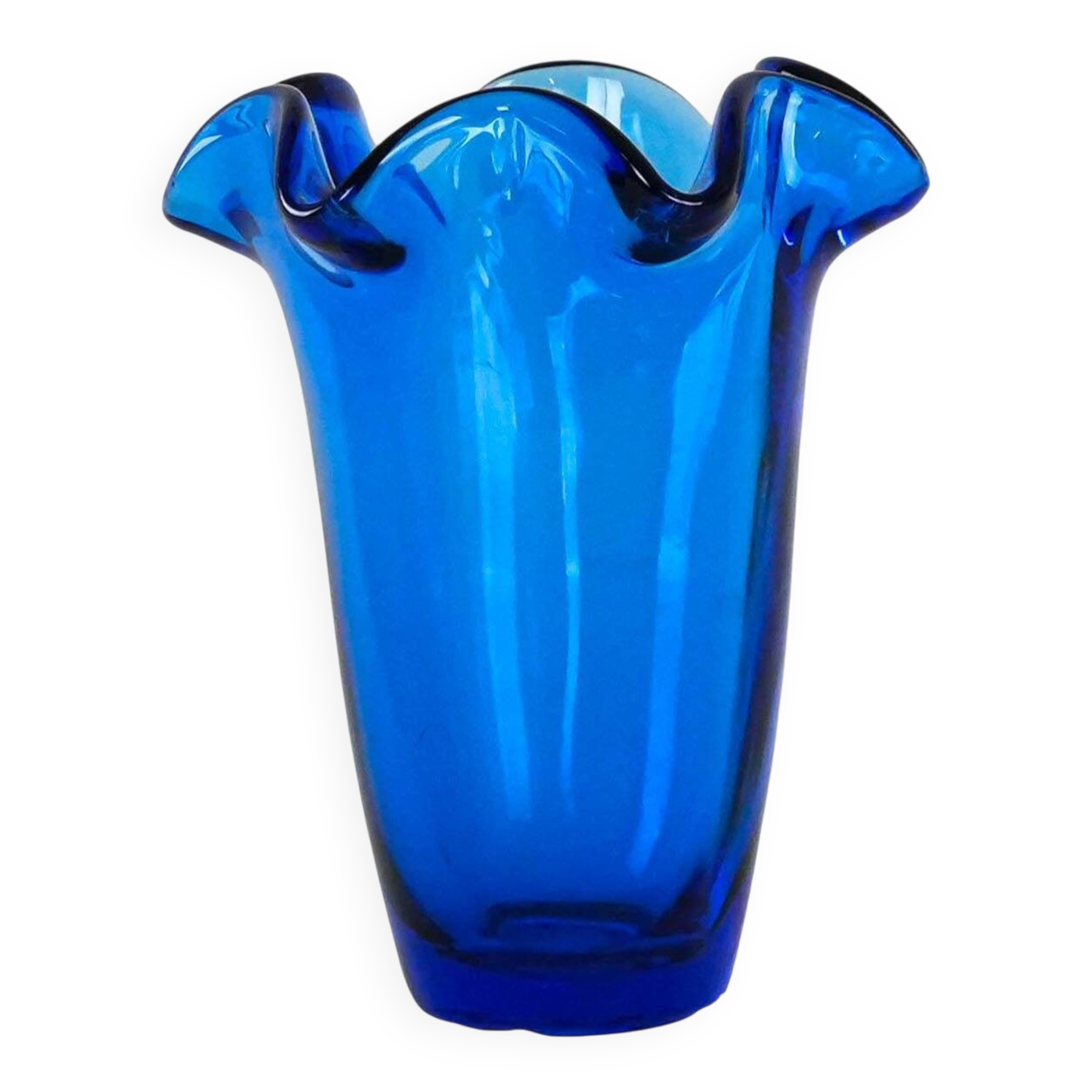 Cobalt glass vase, Danish design, 1970s, made in Denmark