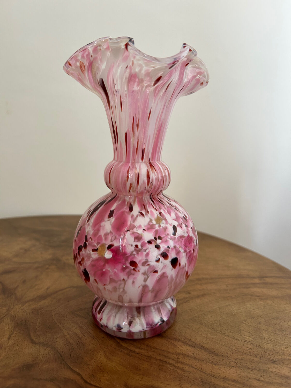 Speckled pink vase Legras