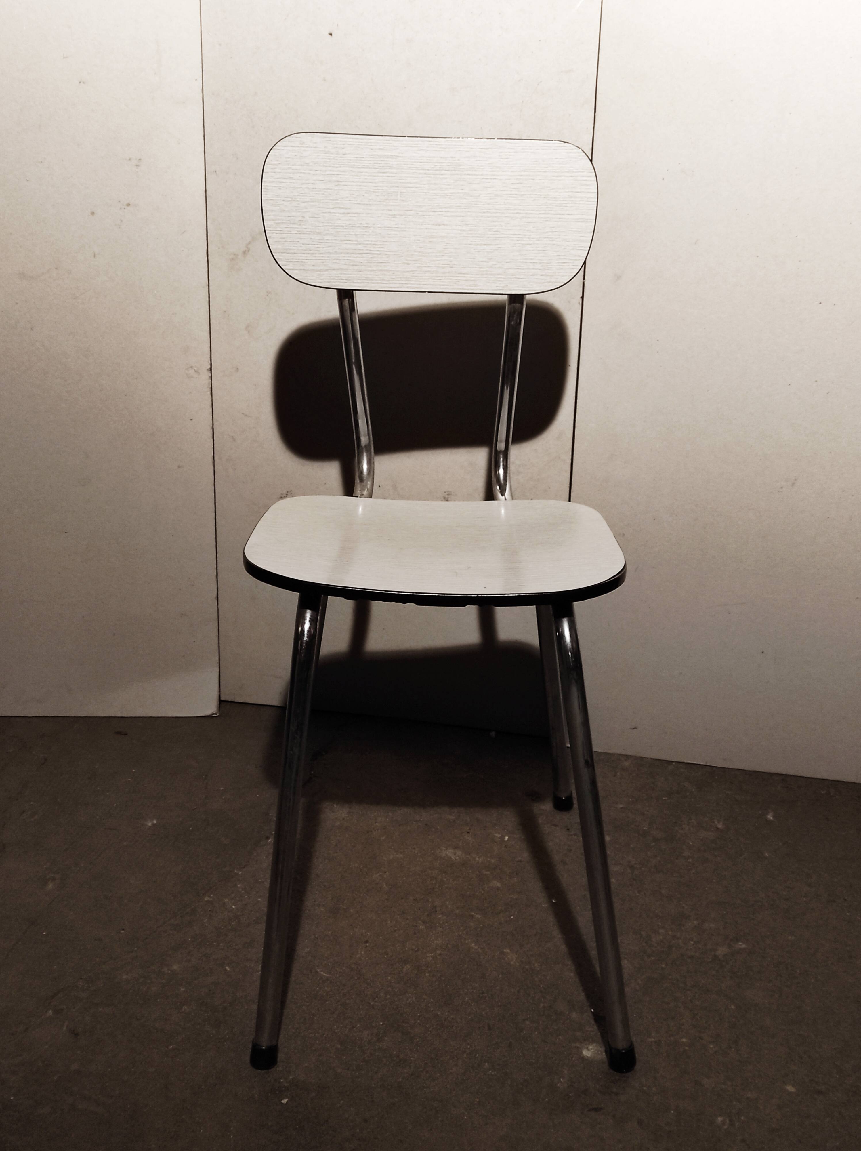 Paire de chaises formica blanches vintage