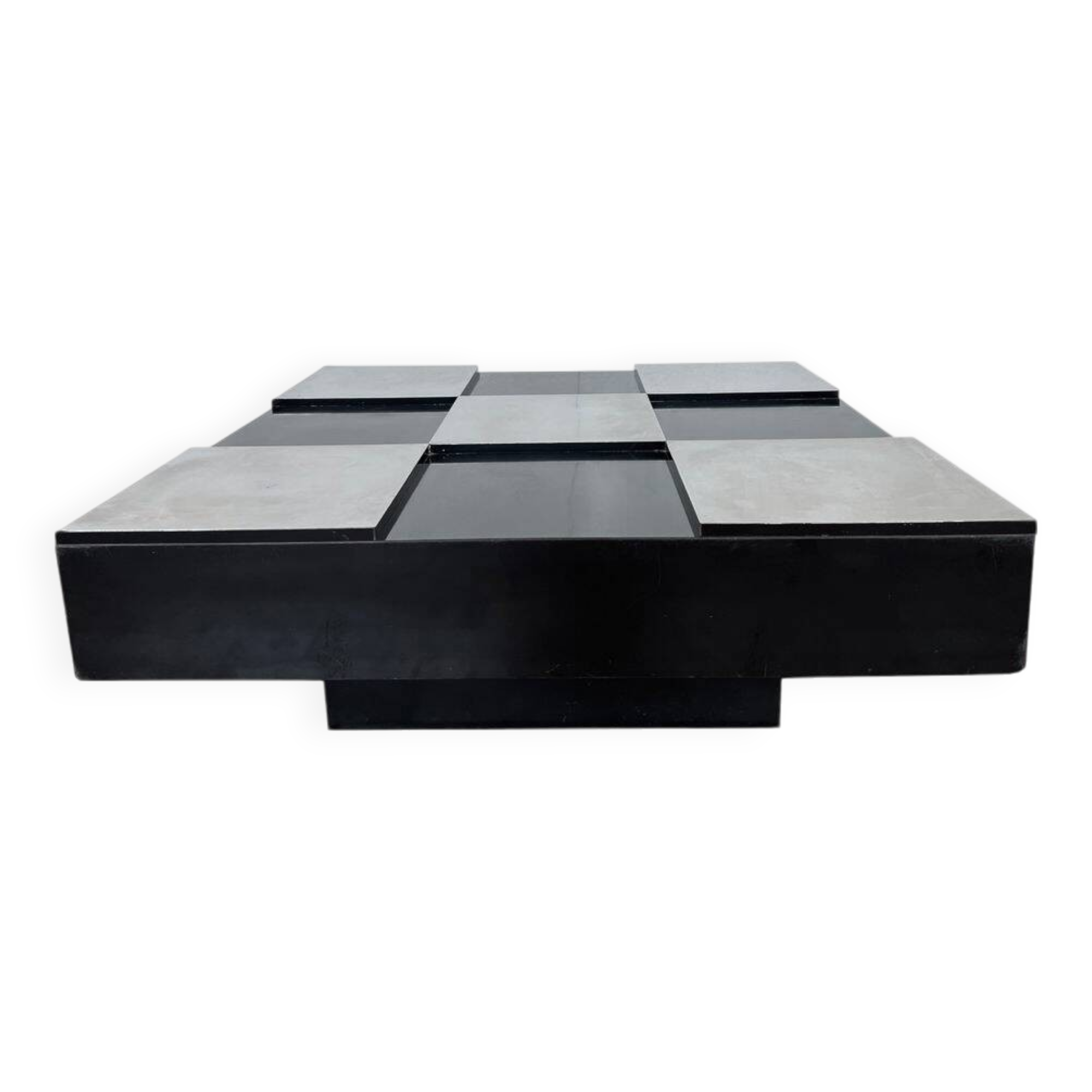 Table Basse Vintage à Damier • Space Age • 1970