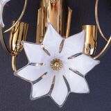 Lot de 2 appliques murales Murano Fleurs Blanches, 1970s