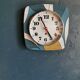 Clock wall clock formica silent square "Star blue white ochre"