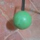 Vintage wall coat rack "Atomic" in wrought iron with multicoloured balls.